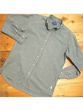 J.CREW Button Down Plaid Shirt - dark green / white